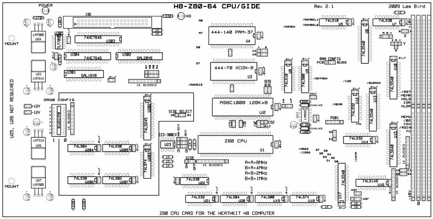 H8-2000 H8-Z80-64 layout